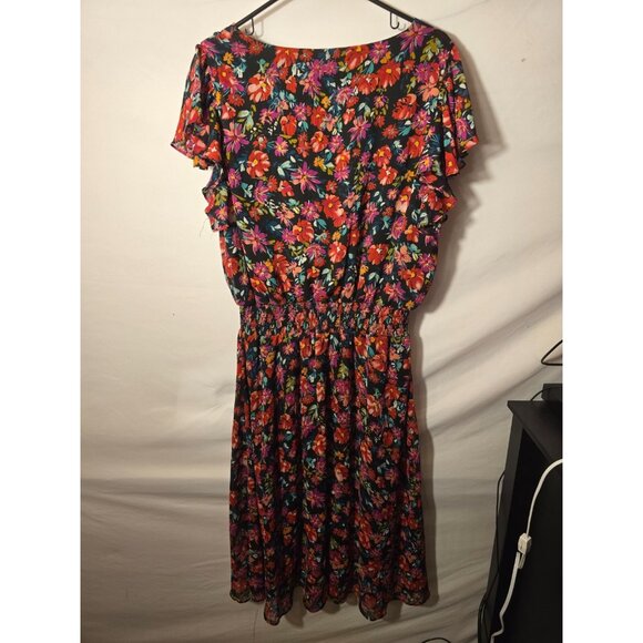 MSK Womens Plus Size 2X Bright Floral‎ Vneck Cottagecore Maxi Dress Romantic - Picture 4 of 4